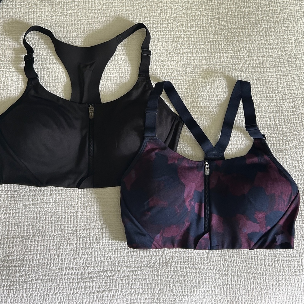 Set of 2- Women’s High-Impact Front-Zip All in Motion Sports Bras